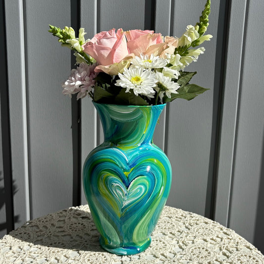 Large Green-Turquoise Vase